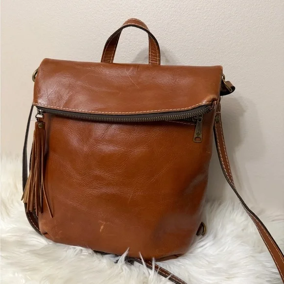 Patricia Nash Tan Leather Men's Backpack - Picture 2 of 11